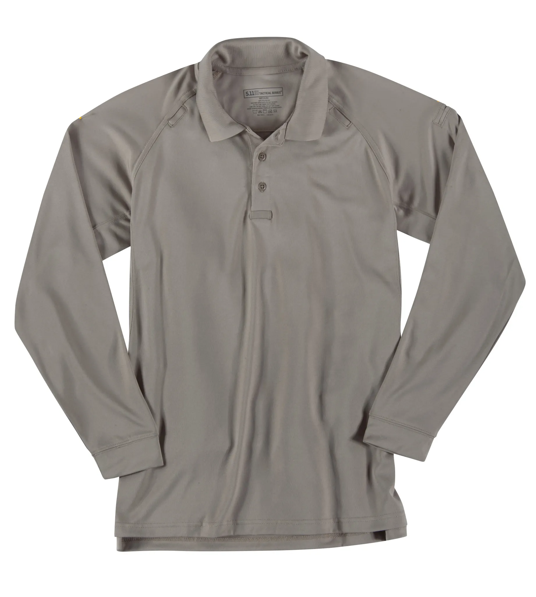 Tactical Polo Shirt, 100% Polyester, Button, 2 Pocket(s), Tan, 5XL